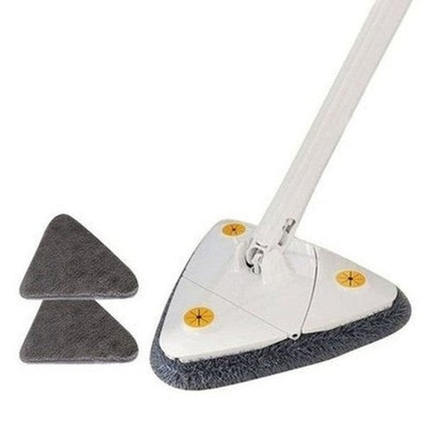 360° Rotary Triangular Shaped Self-Wringing Floor Mop, Upgrade Extendable Cleaning Mop, Reusable Spin Mop, For Floor, Ceiling, Wall, Car Window. Household Cleaning