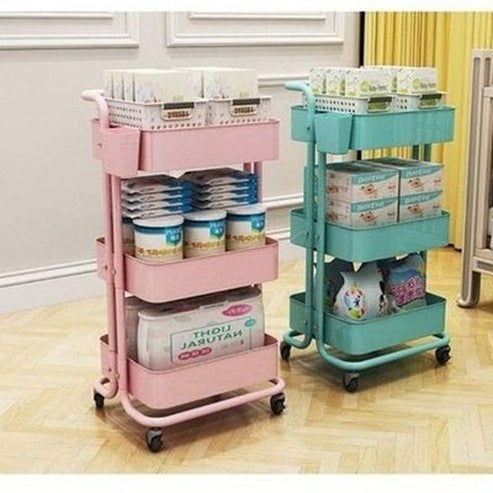 Bathroom Caddy with Standing Storage on Wheels