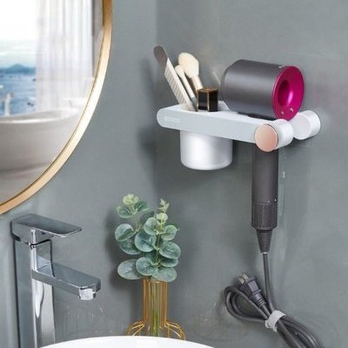 ECOCO Hair Dryer Holder Curling Iron Shelf