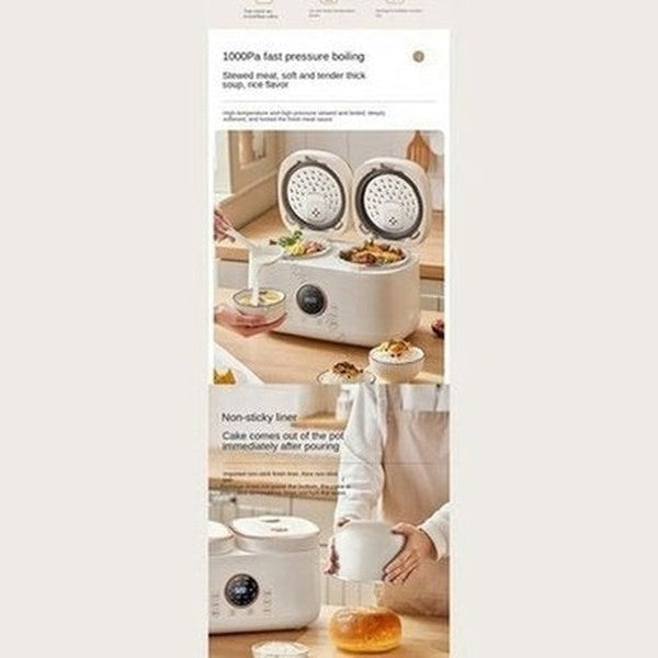 Double Gallbladder Intelligent Rice Cooker Mini Multi-function Household Double Combination Rice Cooker 3-4 People. Kitchen Appliances: Food Cookers and Steamers.