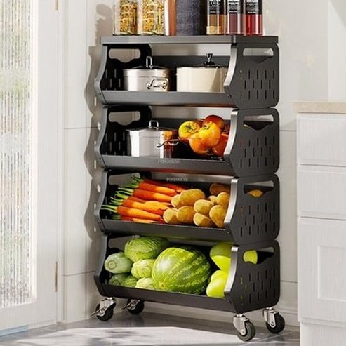 Modern Metal Kitchen Trolleys Simple Wheeled Cart