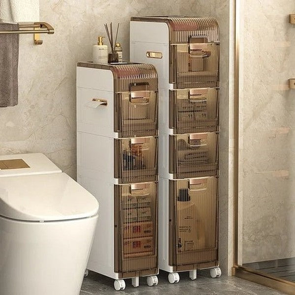 Multi-Layer Floor-to-Ceiling Storage Cabinet | Versatile Kitchen & Bathroom Organizer