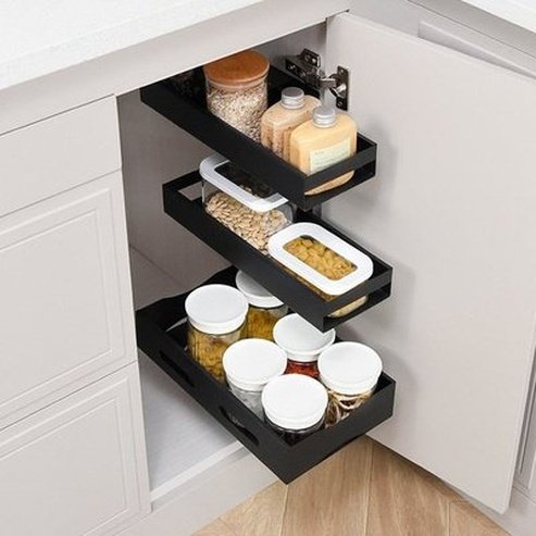 Carbon Steel Cabinet Slide Rail Storage Shelf Cabinet Kitchen Cabinet Slide Rail Free Punching. Kitchen Organizers. Type: Kitchen Utensil Holders and Racks.