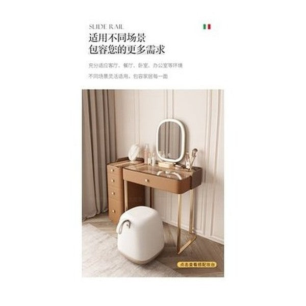 Light luxury smart bedside table lamp integrated modern simple storage high sense high glass bedside table with lamp. Furniture. Tables. Nightstands.