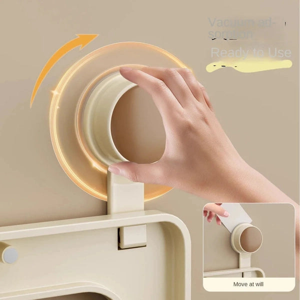 Suction Cup Foldable Laundry Basket, Hollow Out with Handle Dirty Clothes Storage Bins