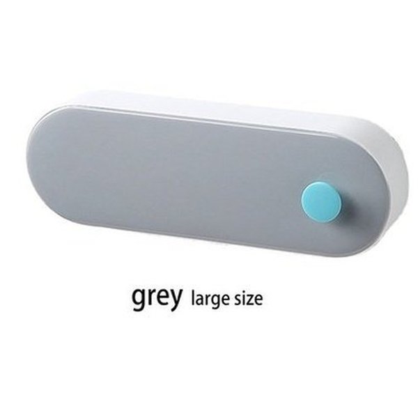 Wall Mounted Holder Punch Free Dorm Bathroom Washroom Cleaning Brush Draining Rack Dish Organizer Case Gray Long Style. Bathroom Accessories: Soap Dishes and Holders.