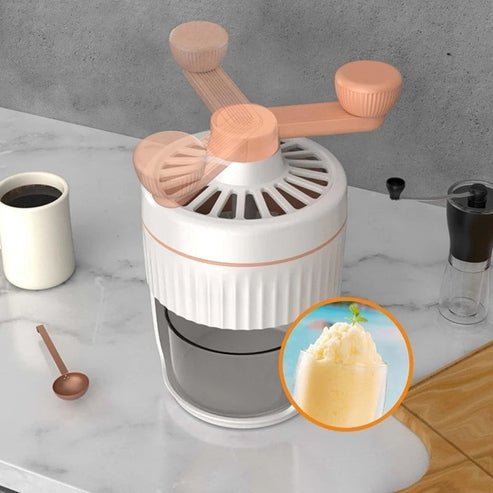 Manual Rotary Ice Crusher | Portable Shaved Ice Machine with Ice Trays