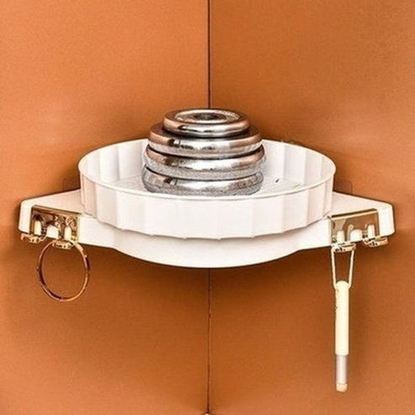Wall-Mounted Corner Rotary Storage Shower Rack