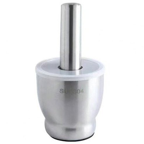 Splash-proof Steel Garlic Crusher Set Shock Absorption Anti-corrosion Impact-resistant Rust-proof Drum Shape Kitchen Garlic Press.