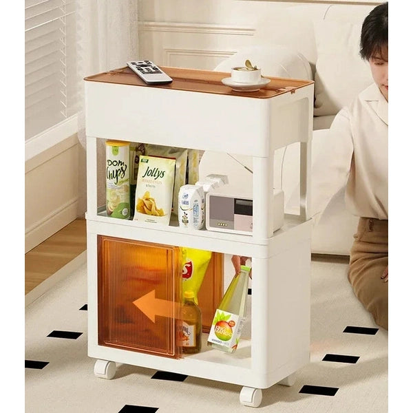 Tier Kitchen Basket Rolling Cart, Utility Cart on Wheels