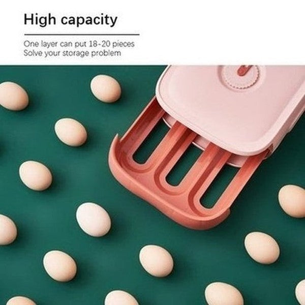 Stackable Egg Holder Storage Box Drawer Automatic Rolling Refrigerator Egg Organizer Container Space Saver Kitchen Organizer. Food Storage: Food Storage Containers.