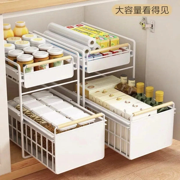 Kitchen Pull-out Rack, Floor-to-Ceiling Multi-layer Narrow Crevice Pull Basket