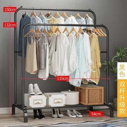 Modern Metal Coat Rack with Shoe Storage | Multifunctional Entryway Organizer for Clothes & Accessories