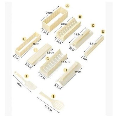 10pcs/set Sushi Maker Food Grade PP Rice Rolls