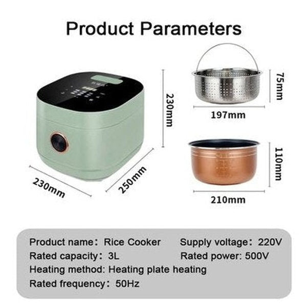 Delight in making your favorite dishes with this 3L Mini Rice Cooker boasting a state-of-the-art Touch Screen. Kitchen Appliances. Food Cookers & Steamers: Rice Cookers.