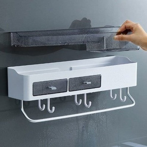 Bathroom Shelf Punch-Free Bathroom Shelf Wall Mounted Storage Rack Towel Wall Mounted Bathroom Shelves Cosmetic Storage. Bathroom Accessory Mounts.