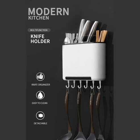 Wall Mount Storage Box Cutlery Holder Organizer Space Saving Holder Wall Hanging Protect Blades Knife Storage Kitchen Accessories: Knife Blocks & Holders
