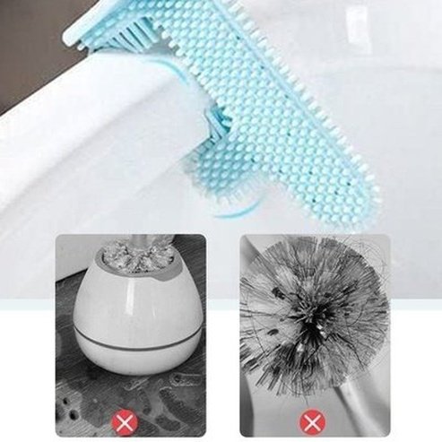 Wall Mount Toilet Brush Holder Quick Dry Cactus Toilet Brush No Dead Angle Leakproof Water Belt Base Soft Flat Head. Bathroom Accessories: Toilet Brushes and Holders.