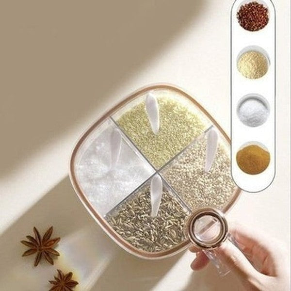 Transparent Plastic Condiment Container With Lid. Spices Storage Box With Spoon. Plastic Clear Condiment Storage Box. Tools & Utensils. Kitchen Organizers: Spice Organizers.