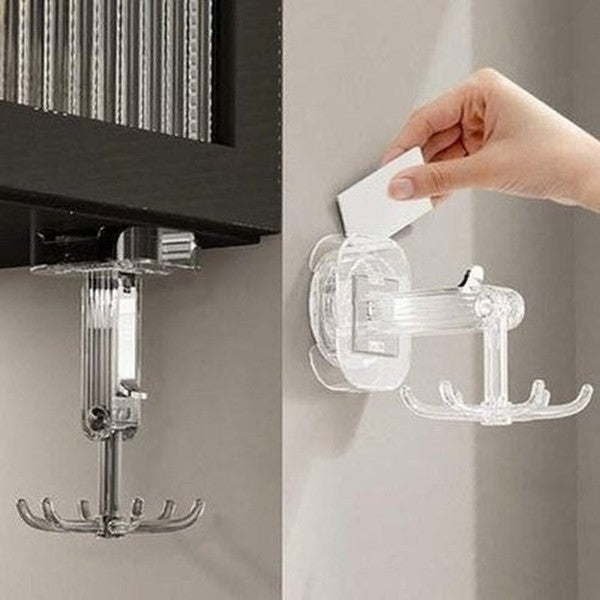 360° Rotating Suction Cup Six-claw Folding Hook