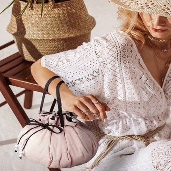 Drawstring Makeup Bag for Women Travel Cosmetic Bag Organizer Case with Clear Pouch Set. Luggage and Bags. Type: Cosmetic and Toiletry Bags. Material: Polyester.