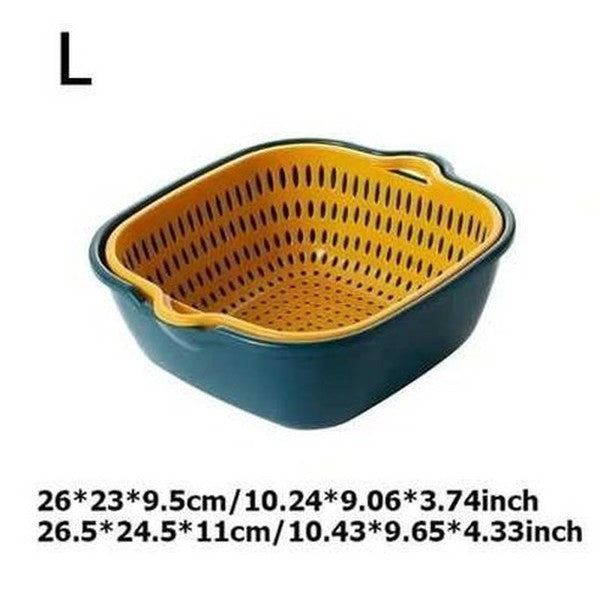 2 Layer Vegetable Washing Drain Basket