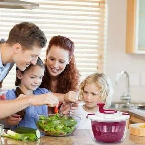 Manual Rotating Salad Bowl With Drain