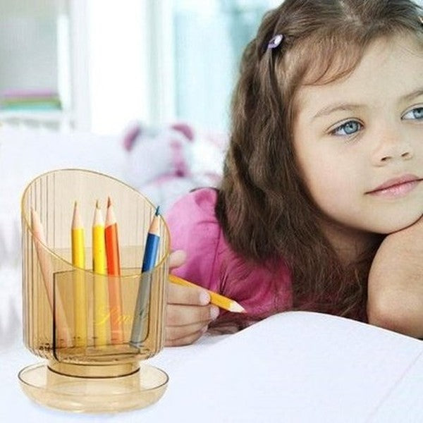 3-Slots Makeup Brush Storage Organizer Box for Desk