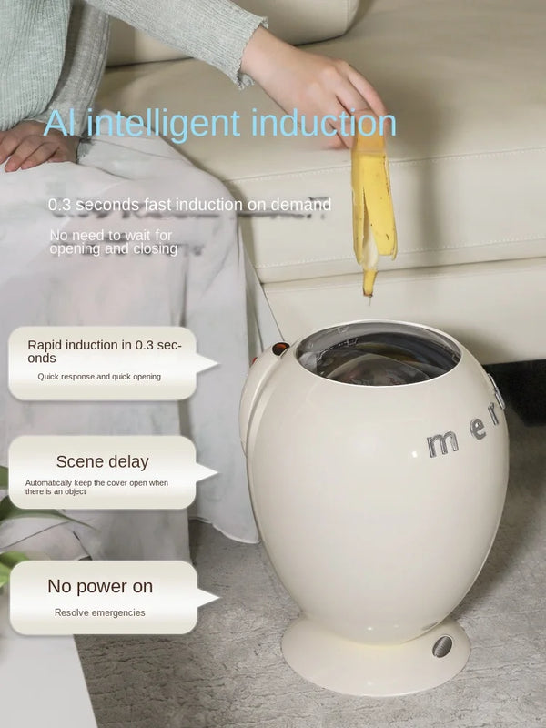 Light Luxury Covered Design Intelligent Induction Trash Can