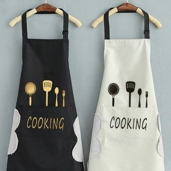 Hand wipes waterproof and oil proof household kitchen fashion apron Japanese household chores large adult women's work clothes