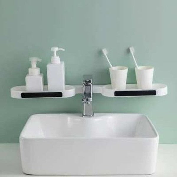 Punch-Free Bathroom Corner Rotating Shelf