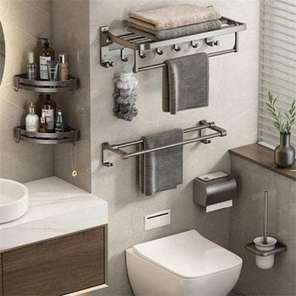 Wall-mounted Multi-function Aluminum Towel Rack