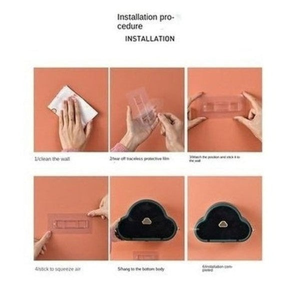 Cloud Shape Tissue Storage Box Bathroom Wall Mounted Multifunction Waterproof Paper Holder Face Towel Organizer Box. Bathroom Accessories. Type: Facial Tissue Holders.