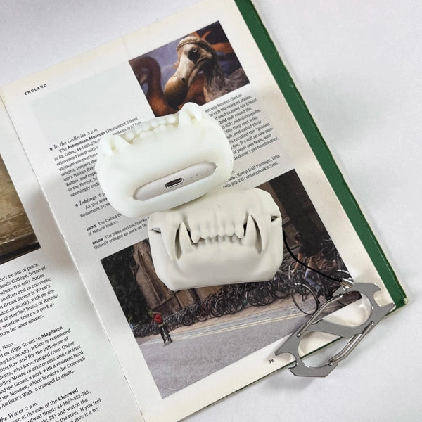 3D Cartoon Horrible Tiger Teeth Silicone Protective Case for AirPods