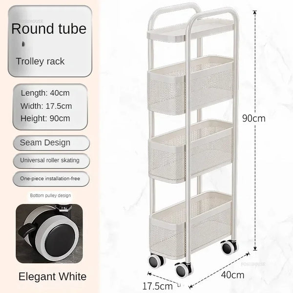Nordic Kitchen Storage Cart with Wheels