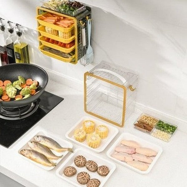 Clear Multi-layer Side Dish Storage Organizer Box