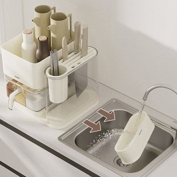 Kitchen Storage Rack Seasoning Jar Storage Rack Multifunctional Cutlery Organizer Knife Spoon Fork Holder Shelf. Kitchen Organizers: Knife Blocks and Holders.