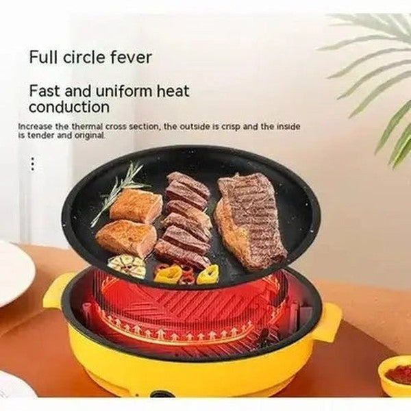 Electric barbecue frying pan with non-stick inner tank
