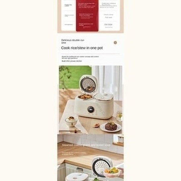 Double Gallbladder Intelligent Rice Cooker Mini Multi-function Household Double Combination Rice Cooker 3-4 People. Kitchen Appliances: Food Cookers and Steamers.