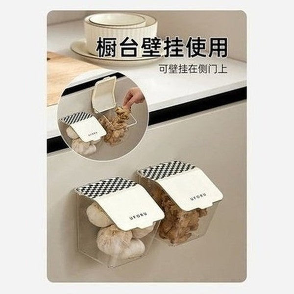 Wall Mount Spice Organizer, Storage Basket, Punch-Free Kitchen Preservation Storage. Spice Storage Box, Kitchen Condiment Organizer, Wall-Mounted Without Drilling.