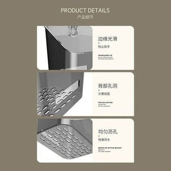 Wall Hanging Home Sundries Suction Cup Storage Basket, Storage Rack, Kitchen Wall Mounted Storage Device, No Punching Ginger. Type: Household Storage Containers.