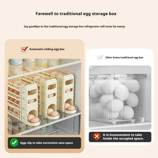Sliding Egg Storage Bins for Refrigerator