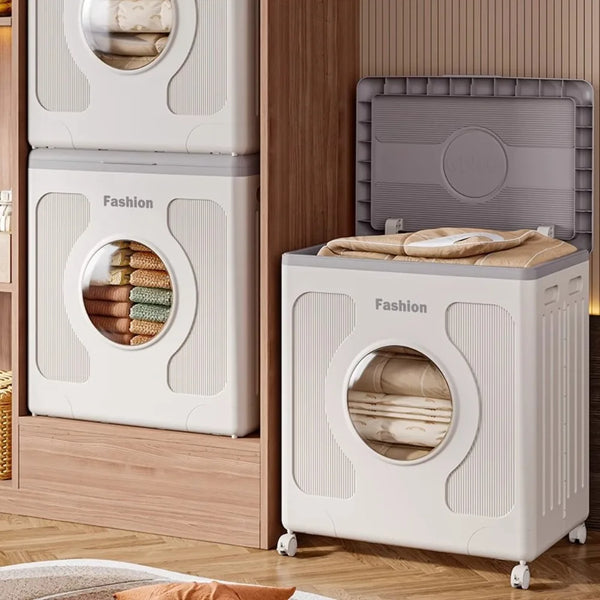 Folding Storage Box With Lid, Multifunction Toys Books Organizer