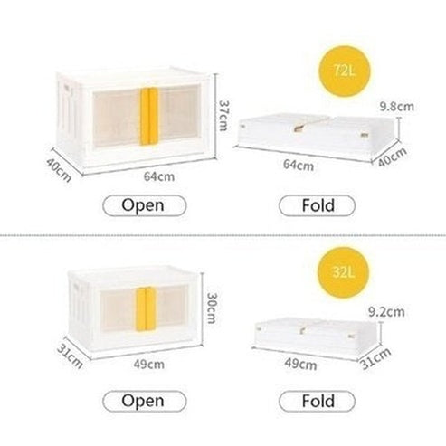 Sturdy Foldable Plastic Organizer Container Box