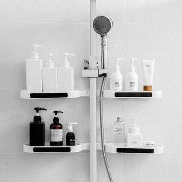 Punch-Free Bathroom Corner Rotating Shelf