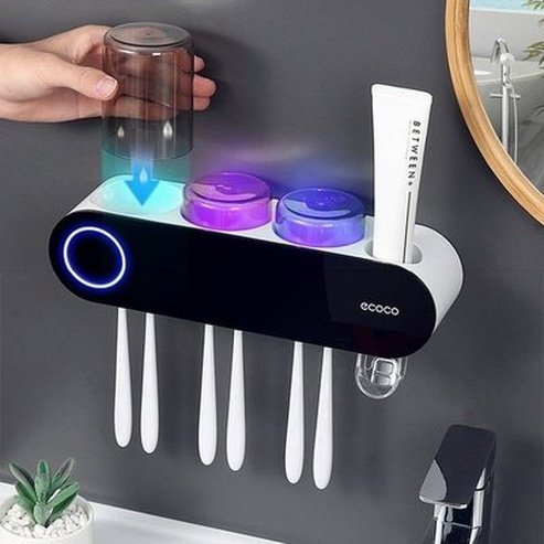 ECOCO Solar Ultraviolet Toothbrush Holder Automatic Toothpaste Squeezer Dispenser Toothbrush Disinfector. Bathroom Accessories. Type: Toothbrush Holders.