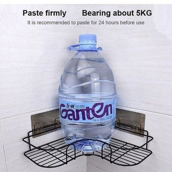 Wall-Mounted Metal Corner Bathroom Storage Rack