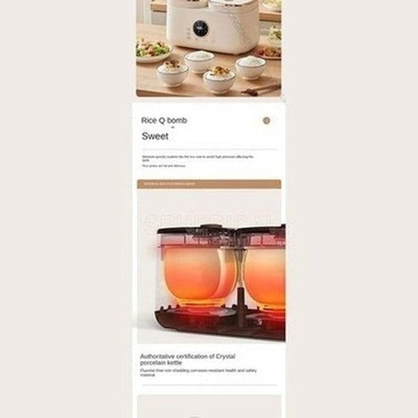 Double Gallbladder Intelligent Rice Cooker Mini Multi-function Household Double Combination Rice Cooker 3-4 People. Kitchen Appliances: Food Cookers and Steamers.