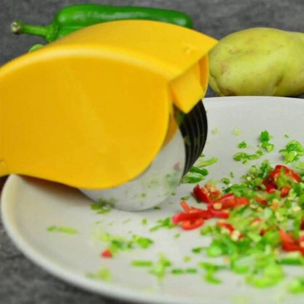 Parsley Chopper Roller, Manual Scallion Cutter with 6 Stainless Steel Blades
