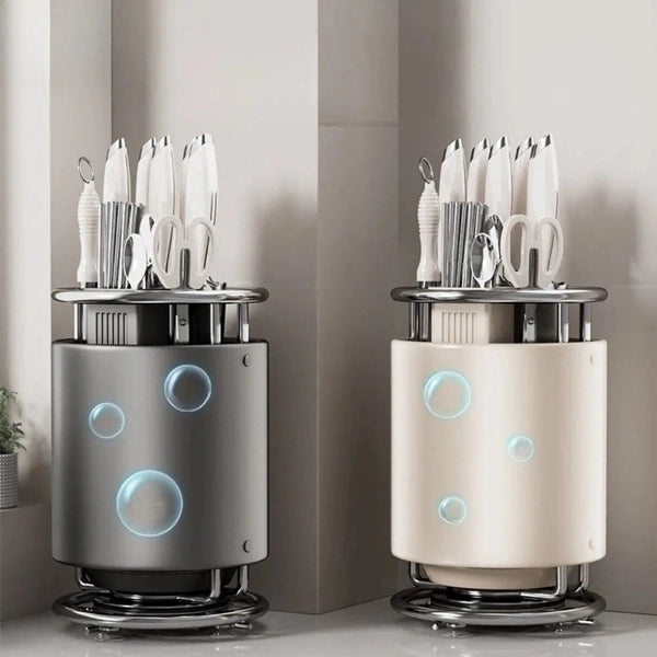 Rotating Knife Holder, Shelf, Kitchen Countertop Chopstick Cage, Knife Holder